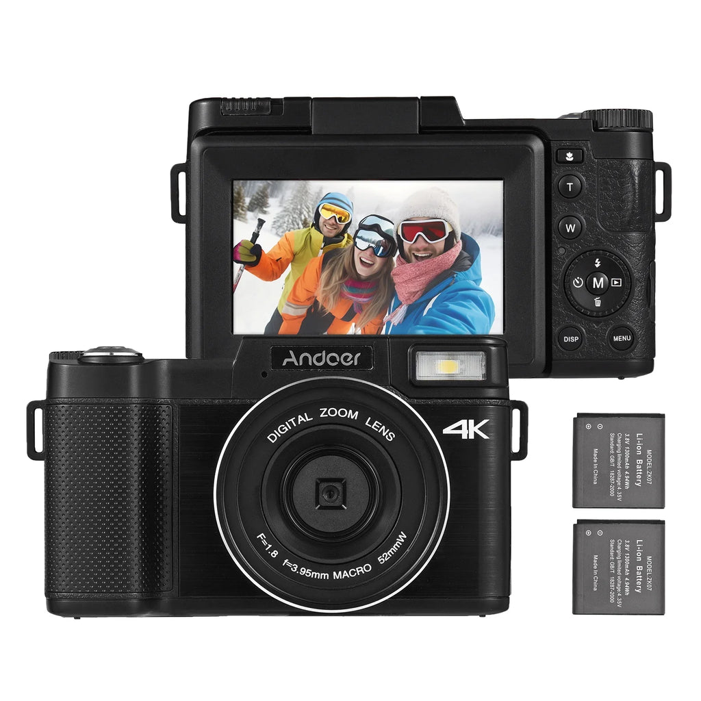 Andoer-2 Digital camera,TFT Rotatable Screen Rotatable Screen 48MP 16X Support 3.0-inch TFT Rotatable 2pcs Batteries Screen 48MP 4K Camera 3.0-inch TFT Portable Camera 3.0-inch 48MP 4K dsfen