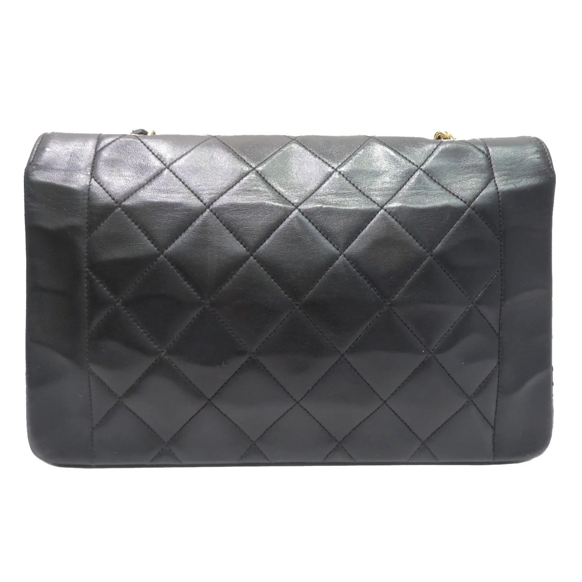 Pre-Owned CHANEL Chanel Matelasse Diana Chain Shoulder Bag Black Lambskin Women's Men's (Fair)