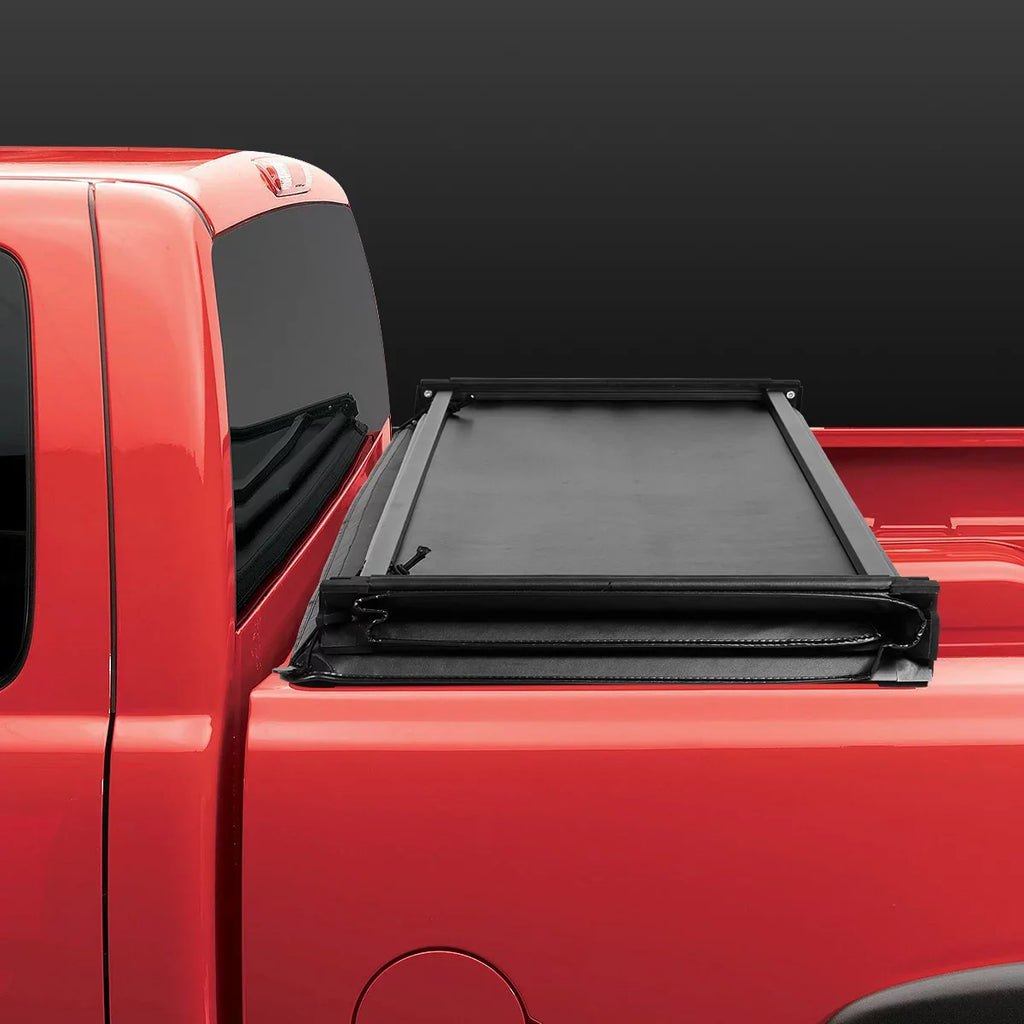 DNA Motoring TTC-TRISOFT-056 For 2007 to 2021 toyota Tundra 5.5' Bed Fleetside Adjustable Tri -Fold Soft Top Trunk Tonneau Cover 20 19 18 17 16 15 14 13 12 11 10 09 08