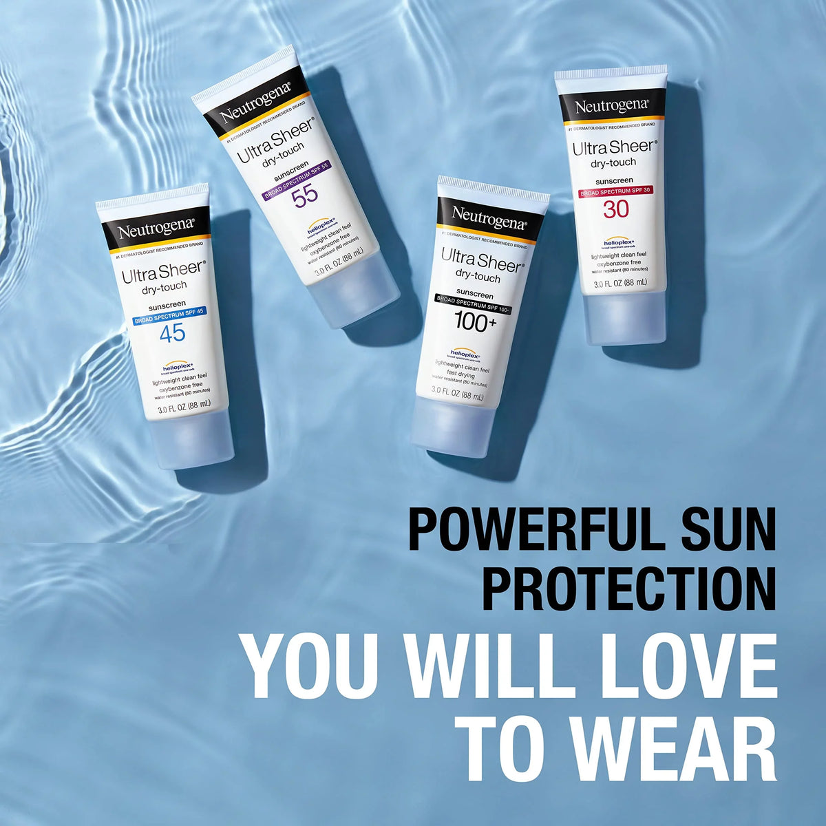 Neutrogena Ultra Sheer Dry-Touch Water Resistant And Non-Greasy Sunscreen Lotion With Broad Spectrum Spf 45, 3 Fl. Oz, (Pack Of 2)