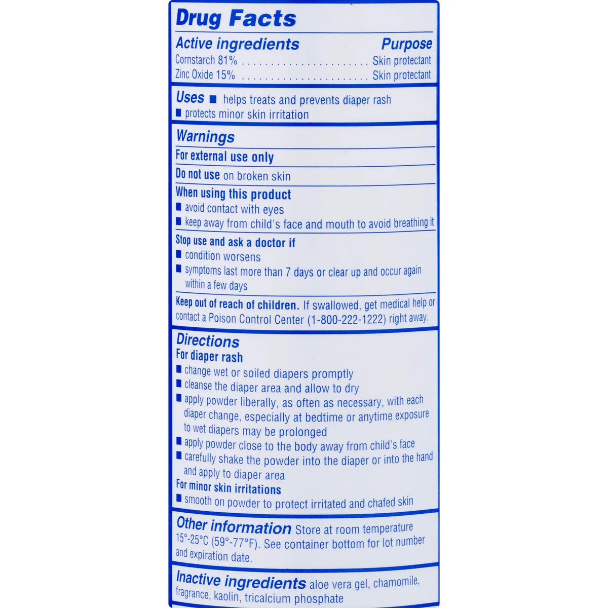 Caldesene Baby Cornstarch Powder With Zinc Oxide 5 oz (Pack of 4)