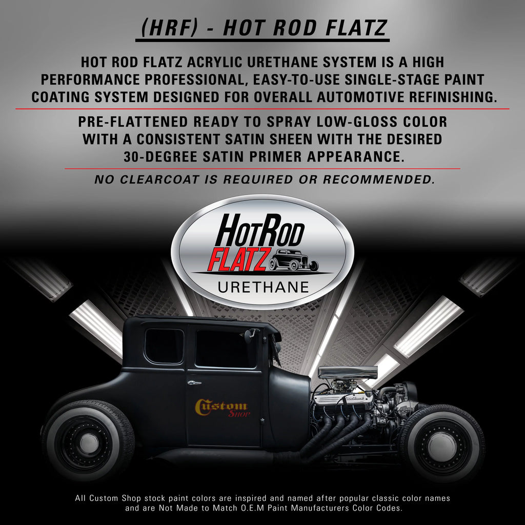 Custom Shop - Astro Blue Metallic - Hot Rod Flatz Flat Matte Satin Urethane Auto Spray - Complete Quart Spray Kit - Professional Low Sheen Automotive, Car Truck Coating, 4:1 Mix Ratio