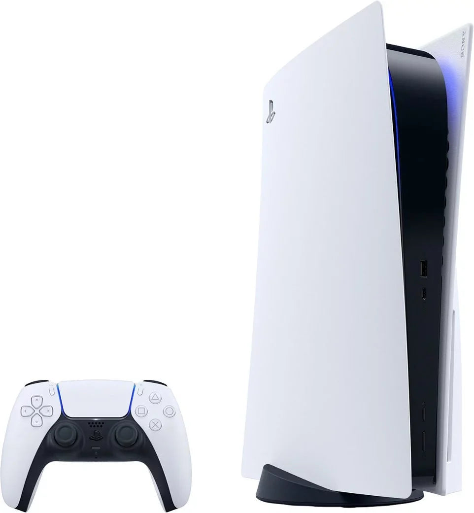 Sony PlayStation 5 Upgraded 1.8TB PCIe Gen 4 NVNe SSD Gaming Console Disc Drive Version, Controller - Original White - PS5 Disc Version JP Region Free