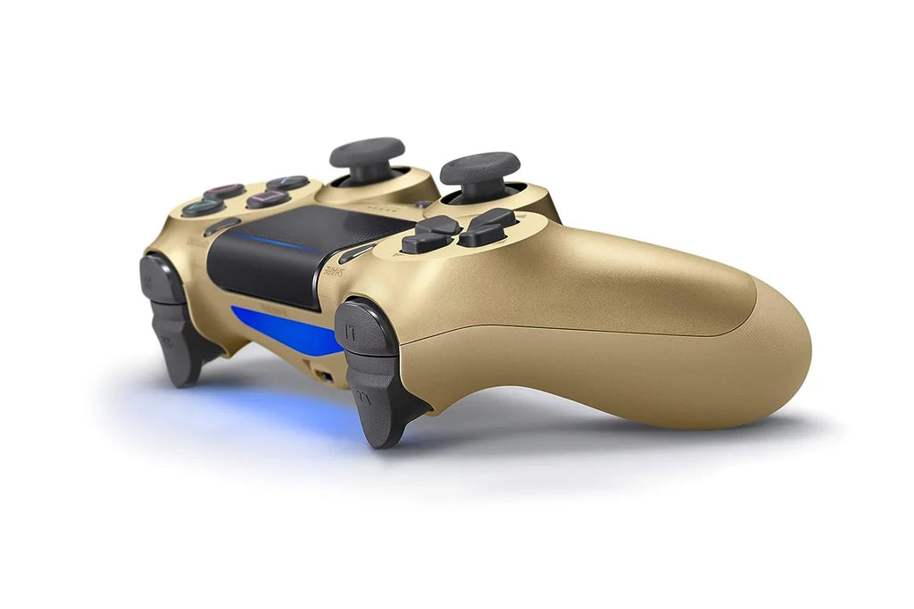 Like New PlayStation 4 DualShock Wireless Gold Controller with Earbuds BOLT AXTION Bundle
