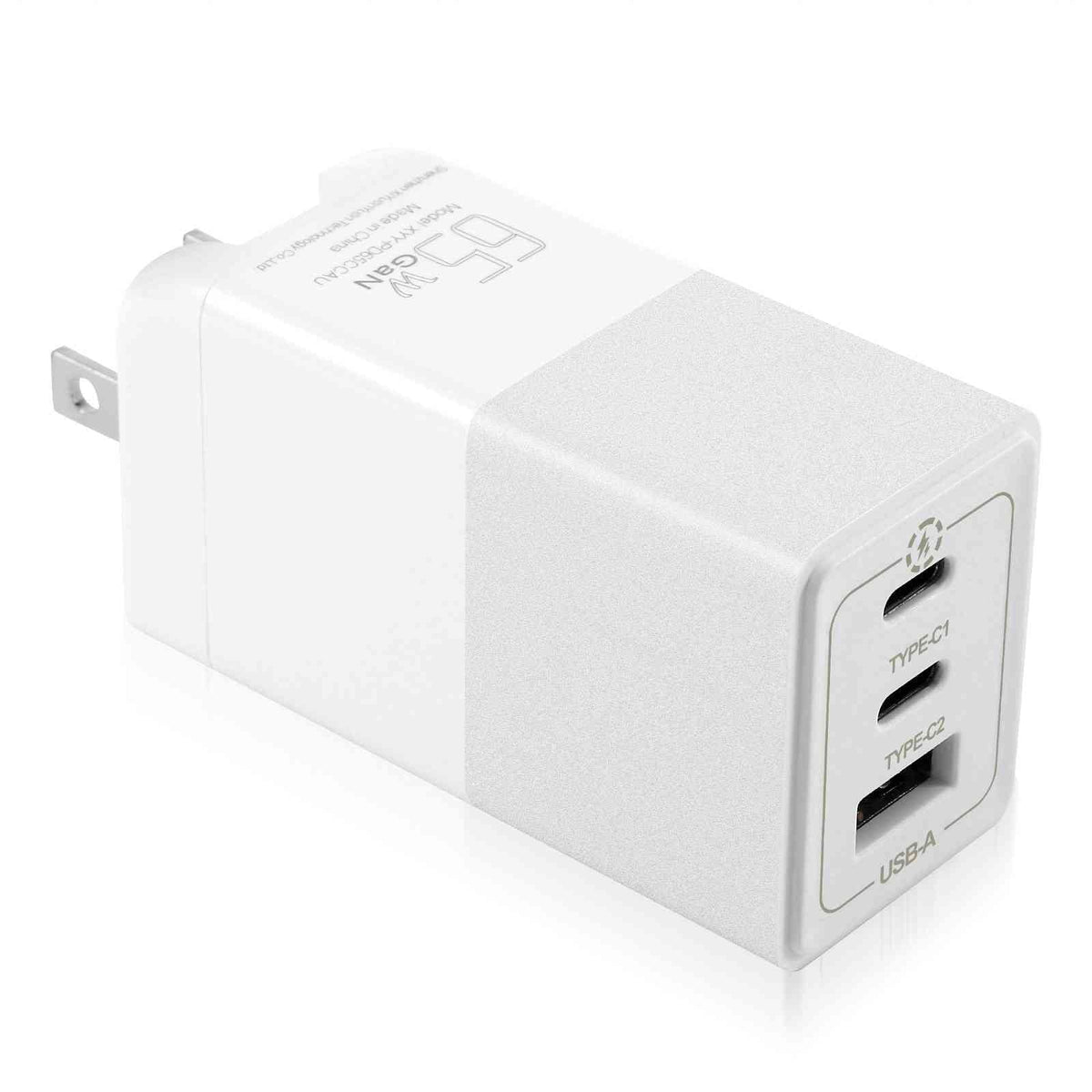 UrbanX 65W Fast Travel Charger with 3 Ports USB & Dual USB-C High-Speed Charging Compatible with HTC One A9/One M9/Desire Eye/Butterfly 2/One Remix, iPhone, Samsung Galaxy, Google Pixel, MacBook
