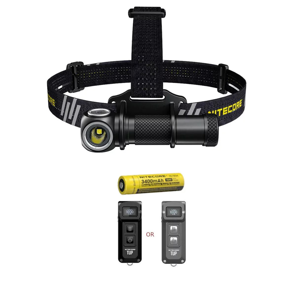 Value Bundle: Nitecore UT32 Dual Emitter Headlamp-(5700K, Cool White)-(3000K, Warm White) with 1XNL1834 Battery and TUP Rechargeable Intelligent Pocket Light (Black or Gray)