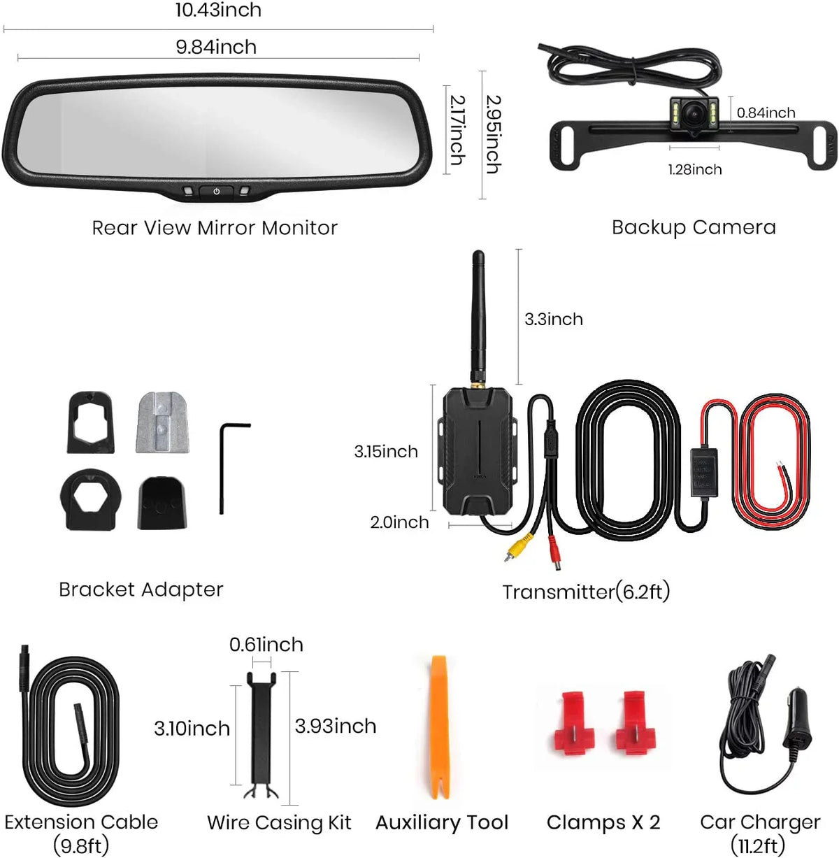 AUTO-VOX T1400 Upgrade OEM Look Wireless Backup Camera for Car/Trucks, No Wiring, No Interference, IP 68 Waterproof Super Night Vision Back Up Camera