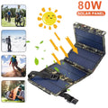 Foldable Outdoor 80W USB Solar Panel Portable Phone Charger Camping Hiking Rechargeable Battery High Quality