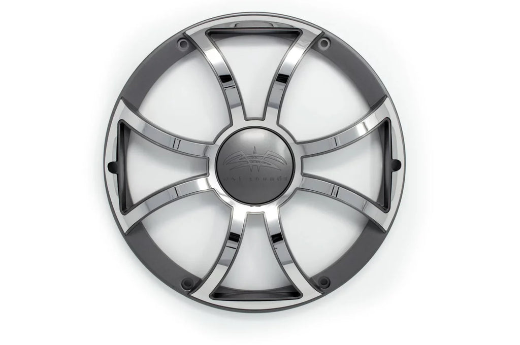 Wet Sounds Revo 12" Subwoofer & Grill - White Subwoofer & Gunmetal Stainless Steel Grill - 4 Ohm