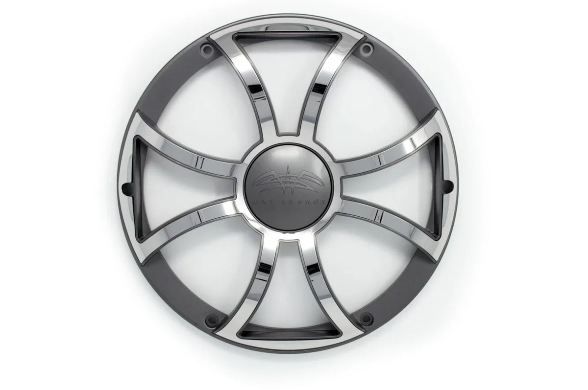 Wet Sounds Revo 12" Subwoofer & Grill - White Subwoofer & Gunmetal Stainless Steel Grill - 4 Ohm