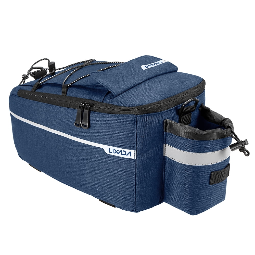 Lixada Insulated Trunk Cooler Bag Cycling Rear Rack Storage Luggage Bag Reflective MTB Bike Pannier Bag Shoulder Bag