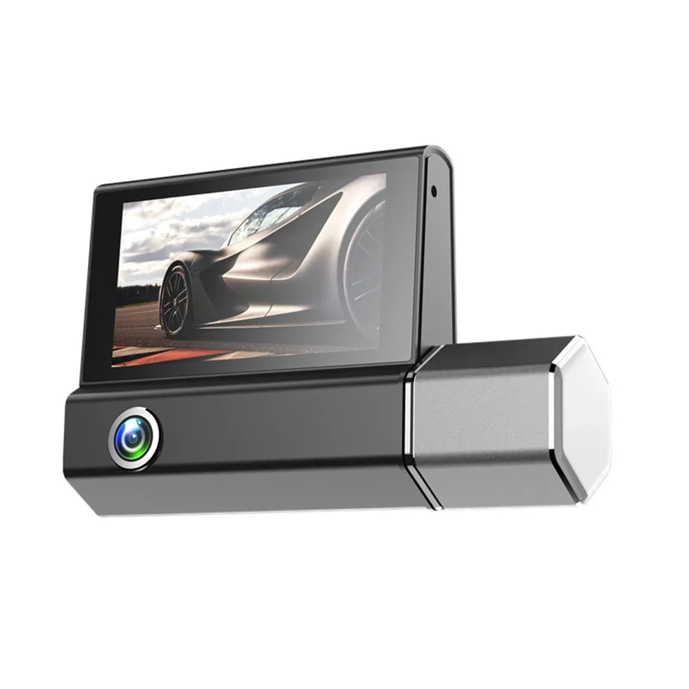 Car DVR Dash Cam Front And Inside And Rear Camera Video Recorder Dual Lens
