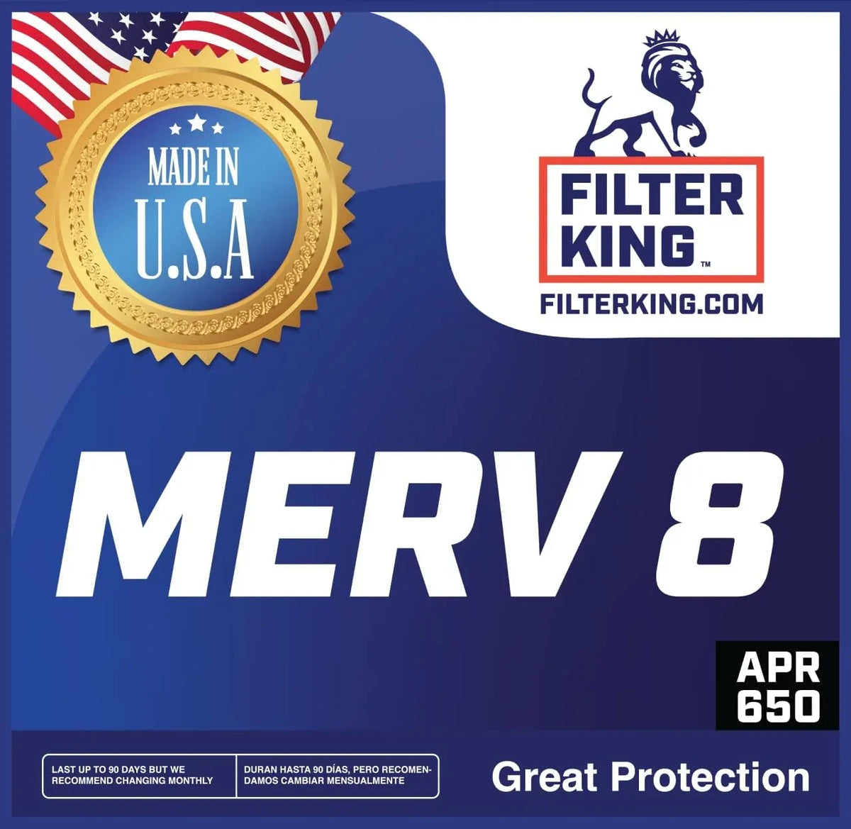 Filter King 4x46x1a Air Filter | 4-PACK | MERV 8 HVAC Pleated A/C Furnace Filters | MADE IN USA | Actual Size: 4 x 46 x .75"