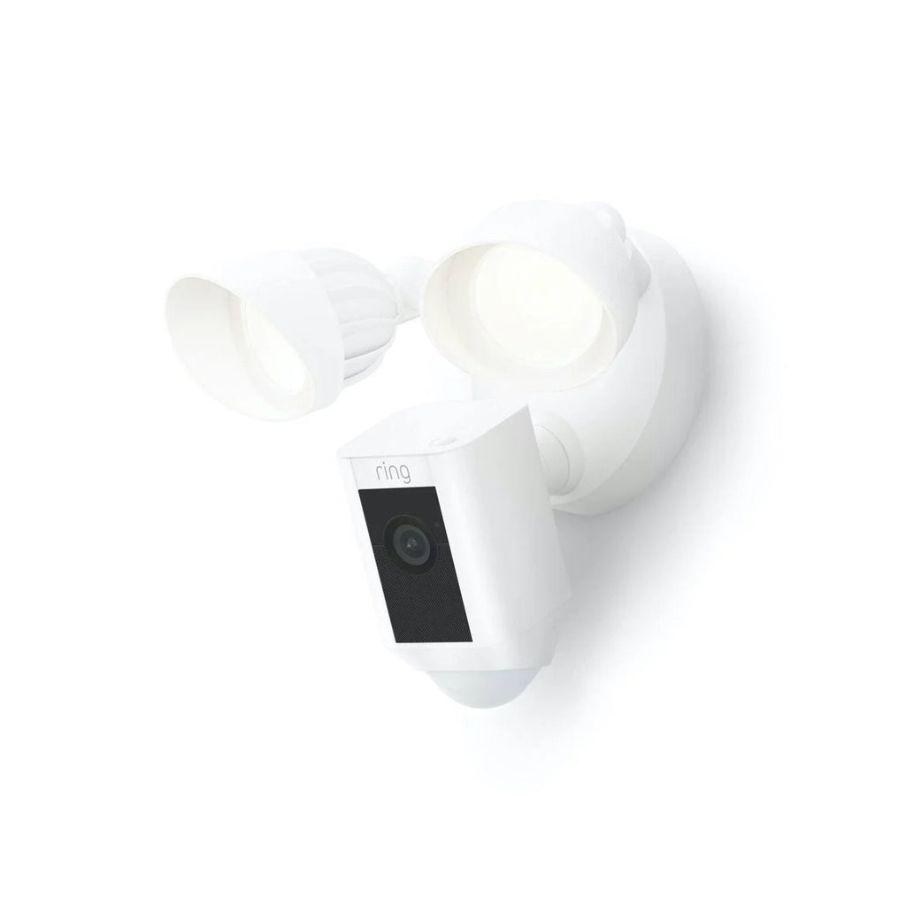 Restored Ring_Floodlight Cam Wired Plus with Motion Activated HD, White, 2021 Release, Outdoor, WiFi, IP/Network (Refurbished)