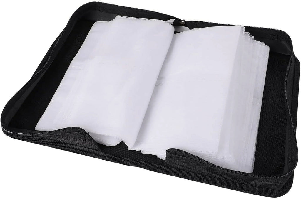 80 Capacity / Case Wallet, PU Leather / Binder Case Storage Holder With Zippers, Portable Disc Storage Organizer Bag For Home, Office,Travel, Car