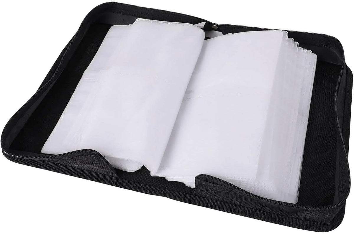 80 Capacity / Case Wallet, PU Leather / Binder Case Storage Holder With Zippers, Portable Disc Storage Organizer Bag For Home, Office,Travel, Car