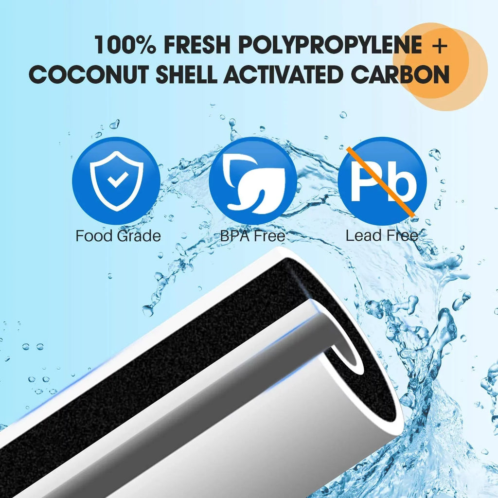 PUREPLUS 5 Micron 10 x 4.5 Whole House Sediment and Carbon Water Filter Cartridge Compatible with GE FXHTC GXWH40L GXWH35F GNWH38S Culligan RFC-BBSA WRC25HD PP10BB-CC Pentek RFC-BB 3Pack