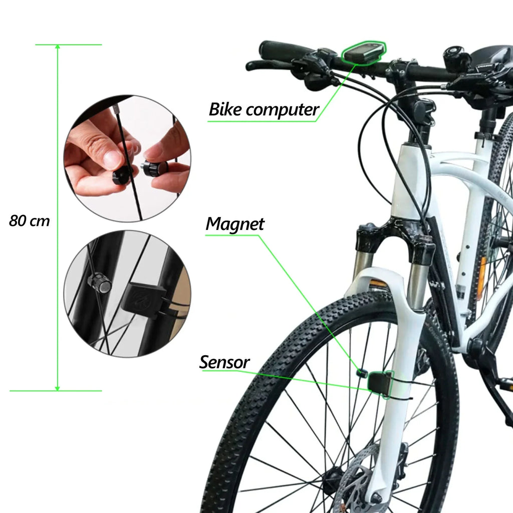 Wireless Bike Computer, Multi-Functional Bike Speedometer, IPX6 Waterproof Large Screen Cycle Computer Automatic Wake-up LCD Backlight Display