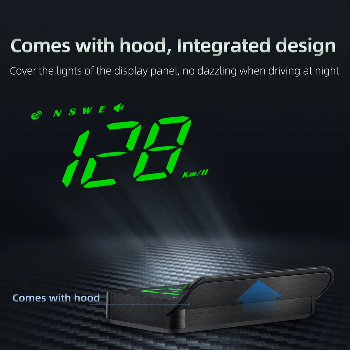 Walmeck Car 3.5 inch Head-up Display Windshield Projecter Digital Vehicle Speedometer GPS Model Overspeed Warning Fatigue Driving Alarm