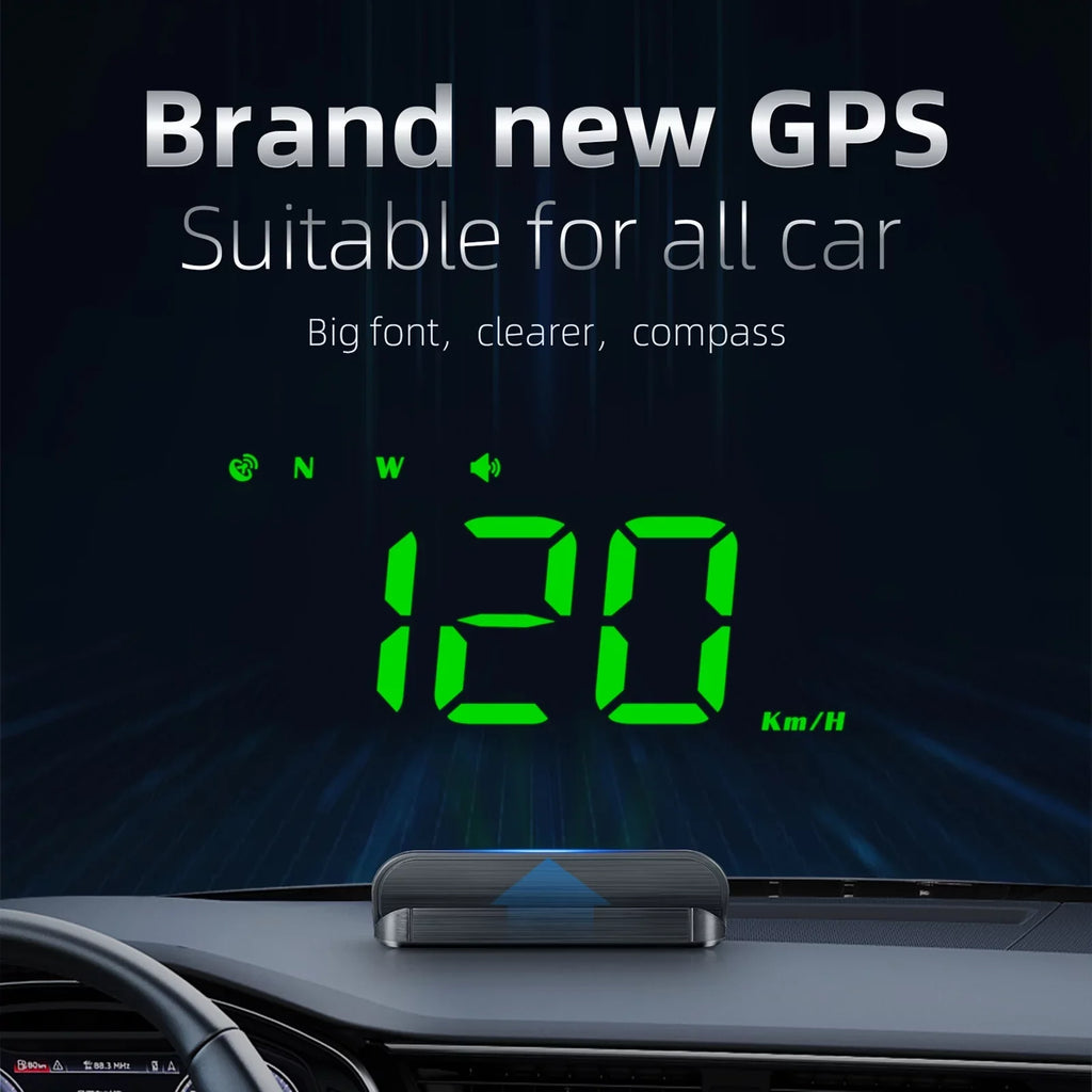Walmeck Car 3.5 inch Head-up Display Windshield Projecter Digital Vehicle Speedometer GPS Model Overspeed Warning Fatigue Driving Alarm