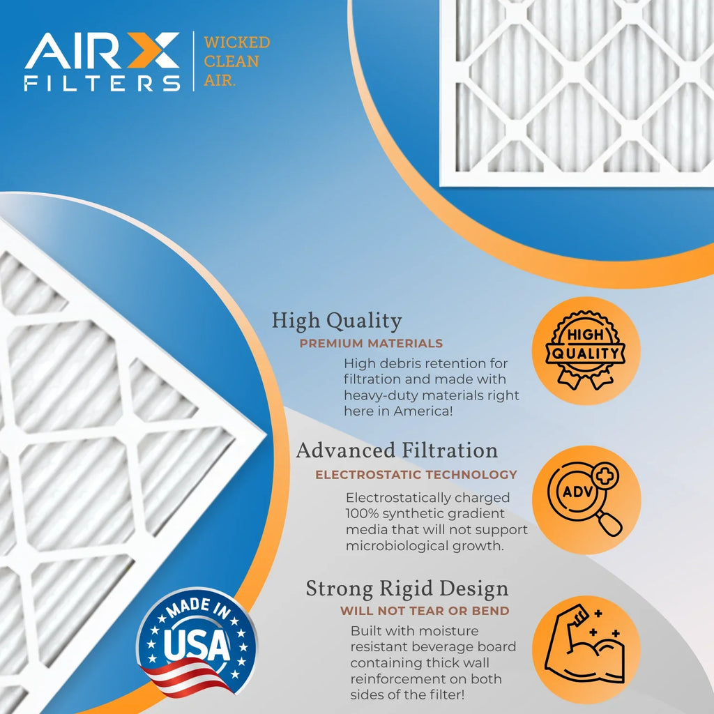 12x12x1 Air Filter MERV 11 Comparable to MPR 1000, MPR 1200 & FPR 7 Electrostatic Pleated Air Conditioner Filter 4 Pack HVAC Premium USA Made 12x12x1 Furnace Filters by AIRX FILTERS WICKED CLEAN AIR.