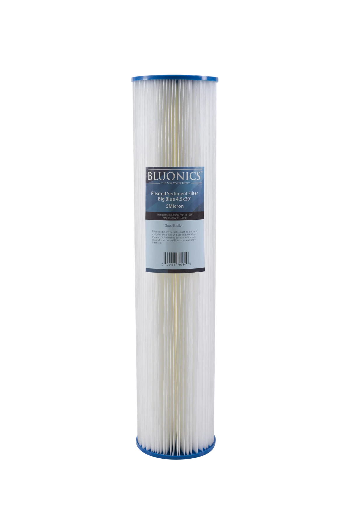 Two 20" Big Blue Whole House Water Filter w/Pleated Sediment & Carbon Filters Clear Blue Transparent Housings