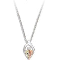Black Hills Gold Sterling Silver Pendant with Diamond - 0.33 x 0.56 in.